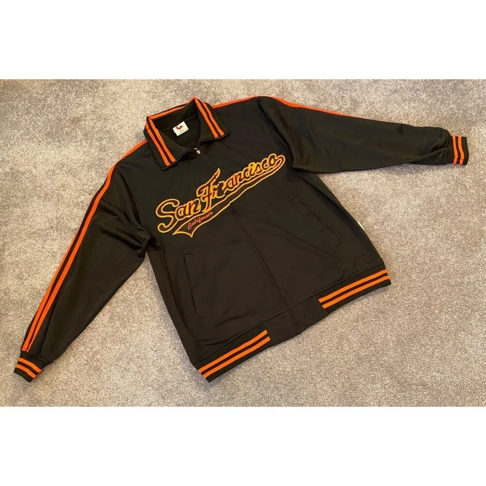 San Francisco Giants Gogo Sports Jacket Large Black & Orange Polyester